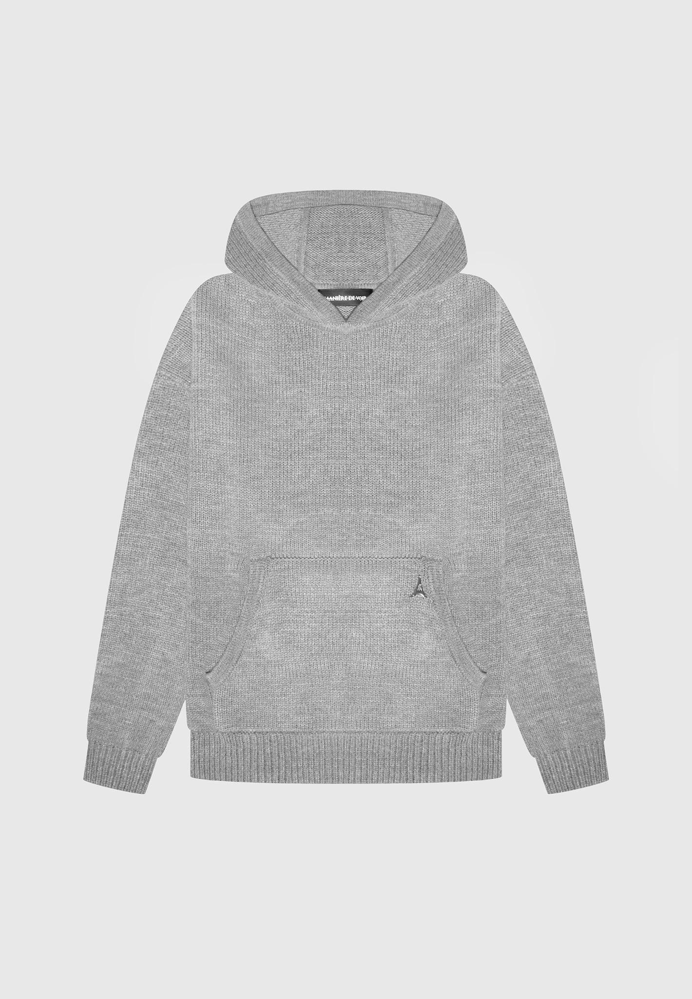 Knitted Hoodie - Light Grey Marl Male Product Image