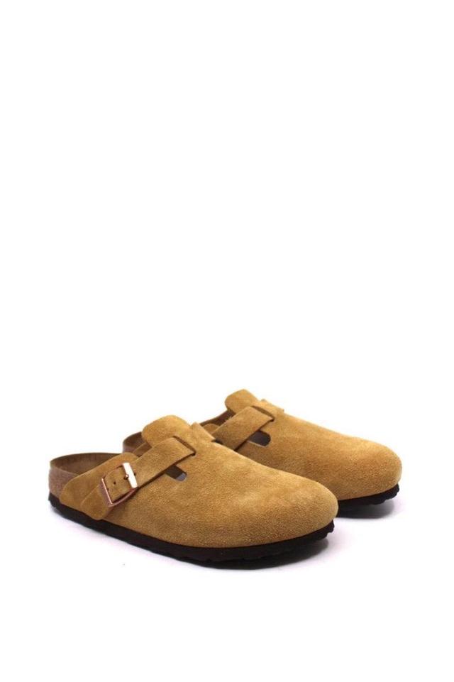 Birkenstock Boston Suede Leather Latte Cream Narrow Product Image