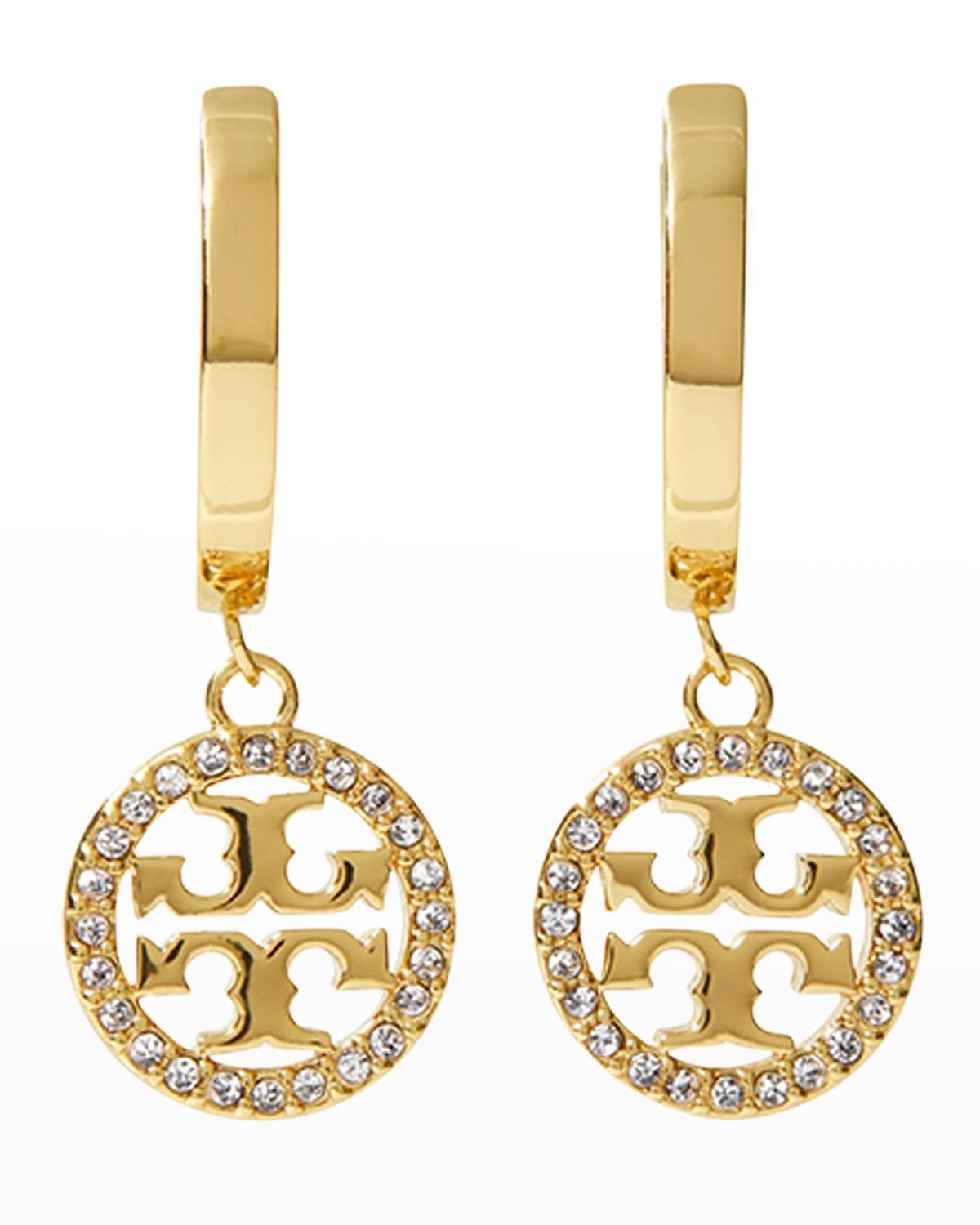 Tory Burch Miller Pav Drop Huggie Hoop Earrings Product Image