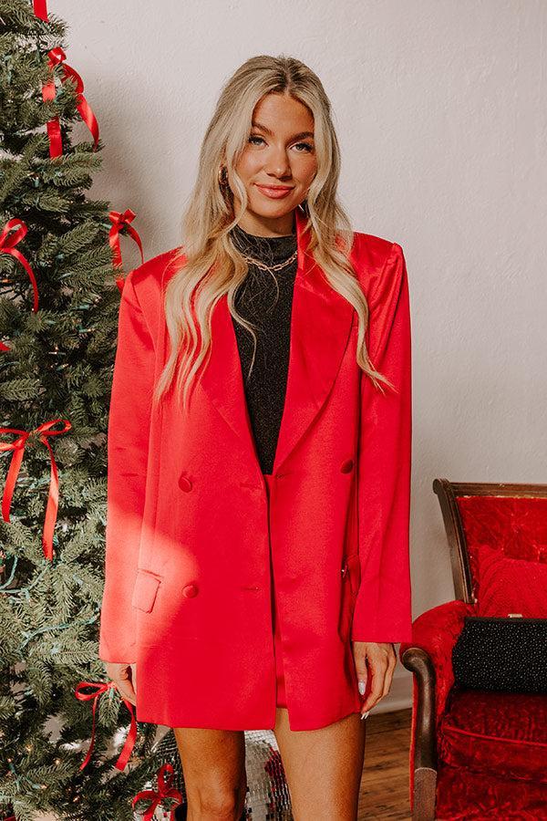 Holiday Cheer Satin Blazer Product Image