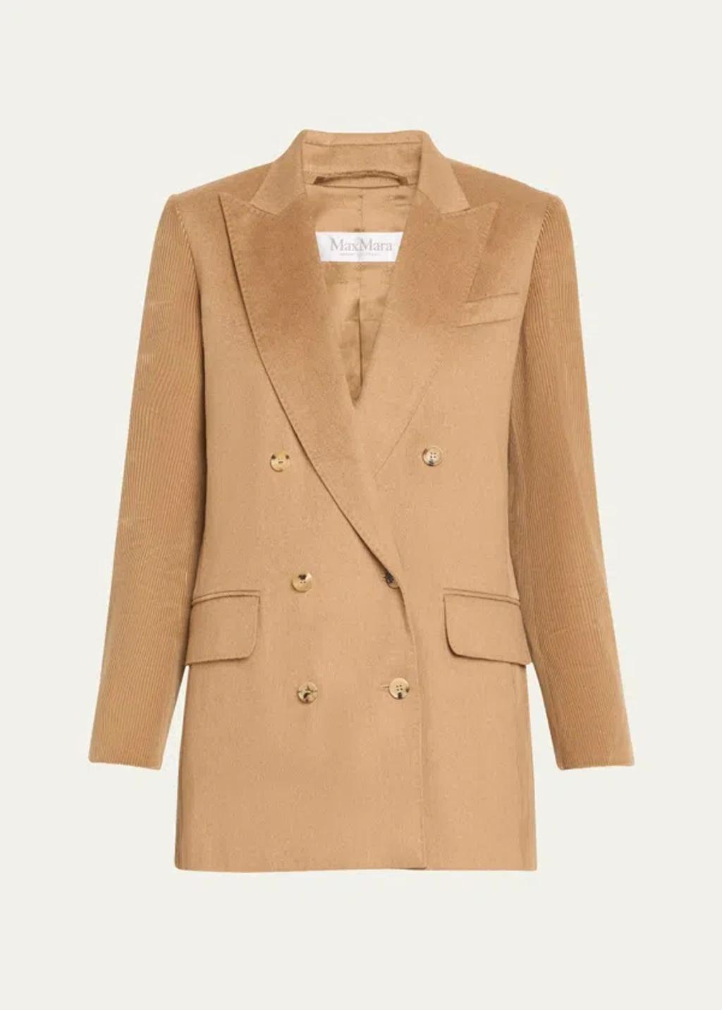 MAX MARA Falster Double Breast Camel Blazer In Brown Product Image