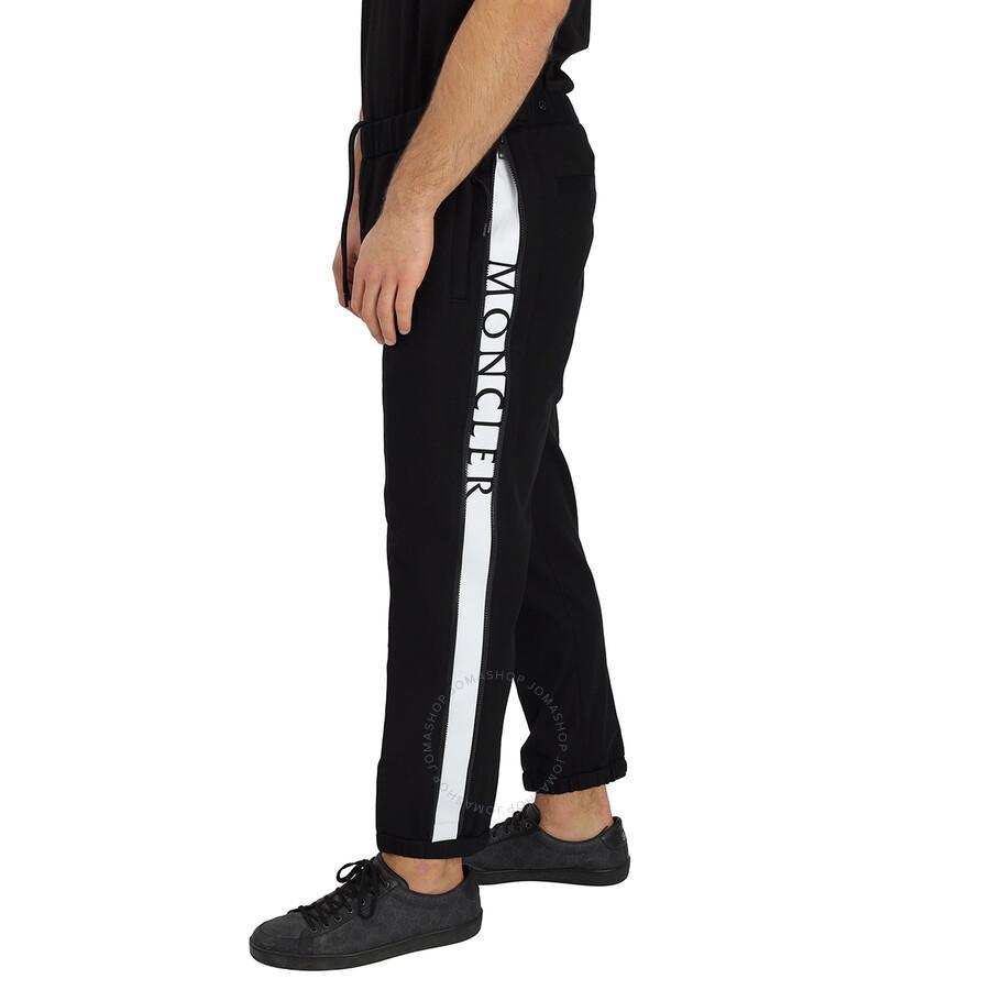 Men's Black Stretch Cotton Striped Trousers Product Image