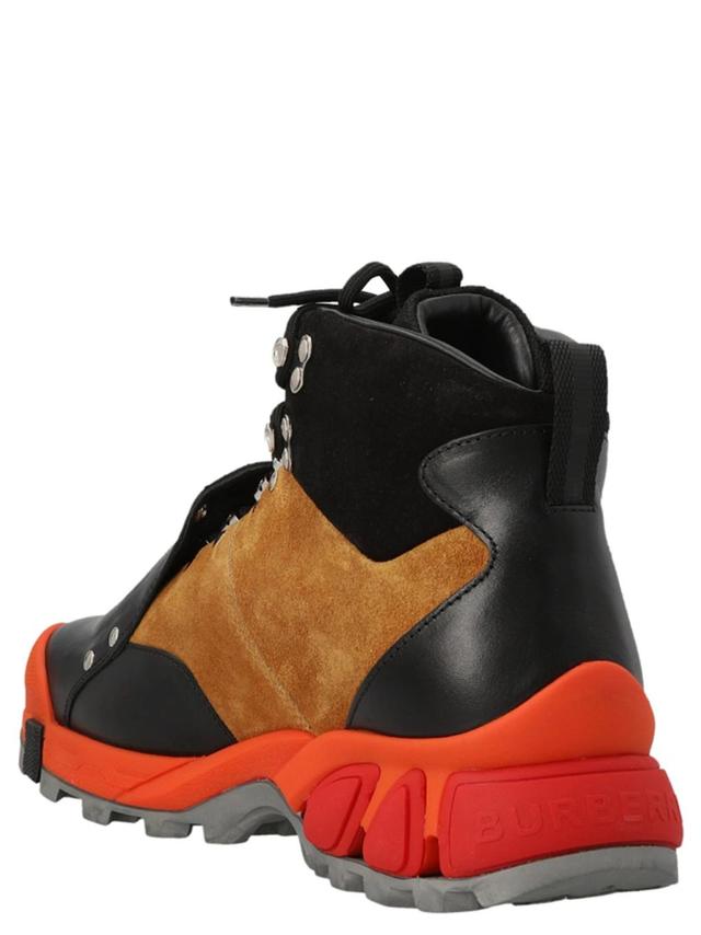 Leather And Suede Tor Boots In Orange/black Product Image