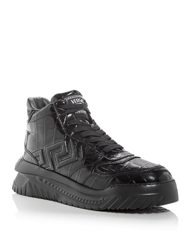 Versace Mens Odisssea Croc Embossed High Top Sneakers Product Image