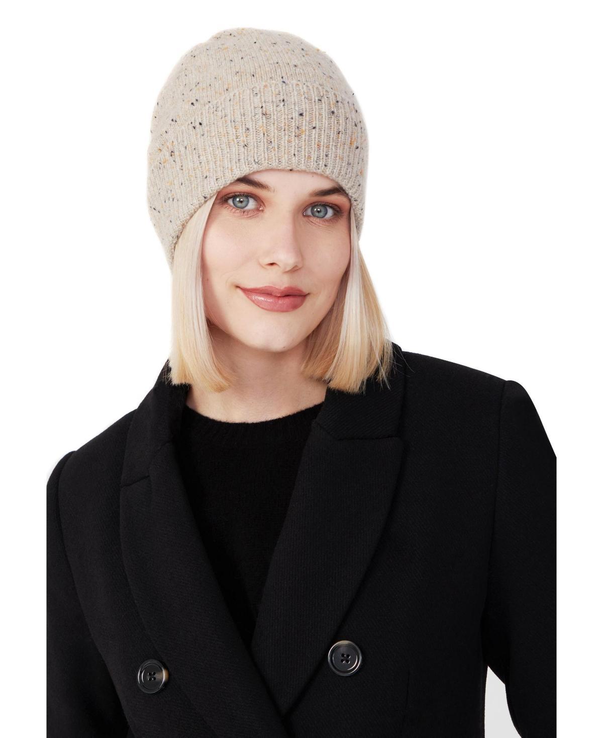 Style Republic 100% Pure Cashmere Womens Ribbed Cuff Beanie Product Image