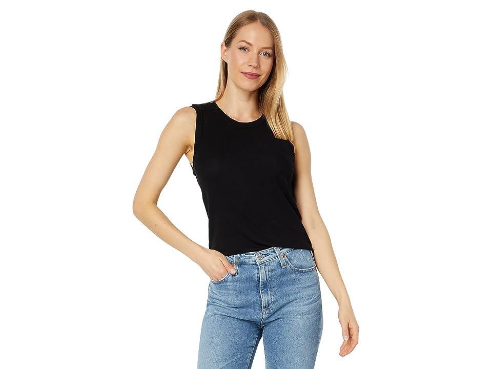 bobi Los Angeles Exposed Band High Neck Tank (Black) Women's Clothing Product Image