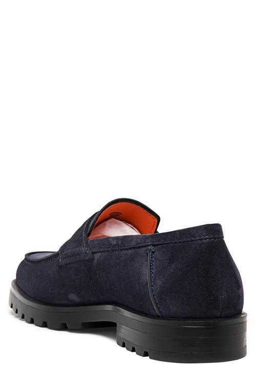 SANTONI Rock Penny Loafer In Blue Product Image