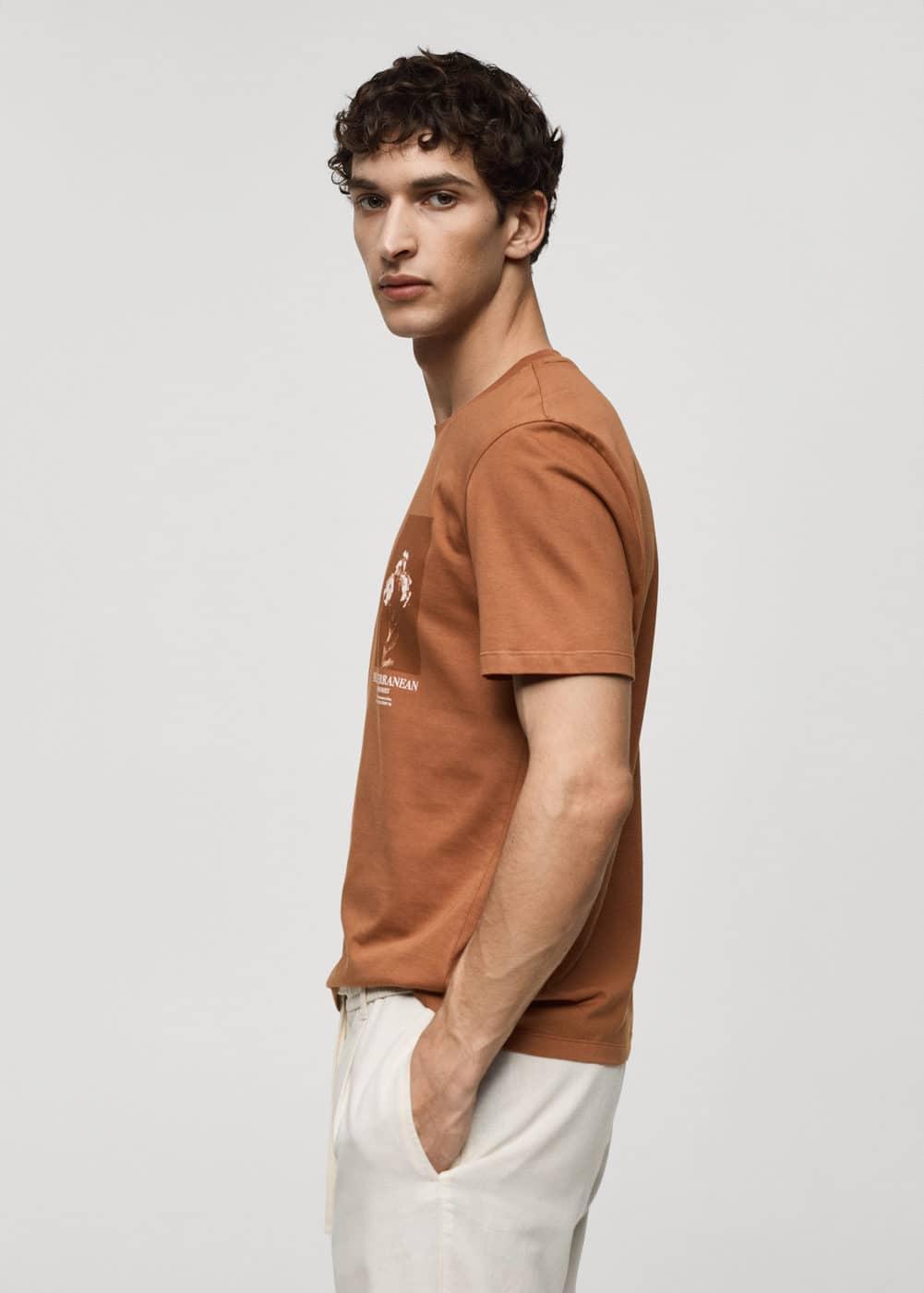 MANGO MAN - 100% cotton slim-fit t-shirt burnt orangeMen Product Image