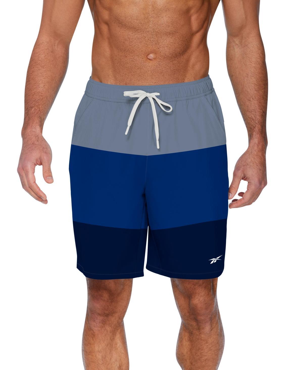 Reebok Mens Quick-Dry Colorblock Core Valley 7 Swim Trunks Product Image