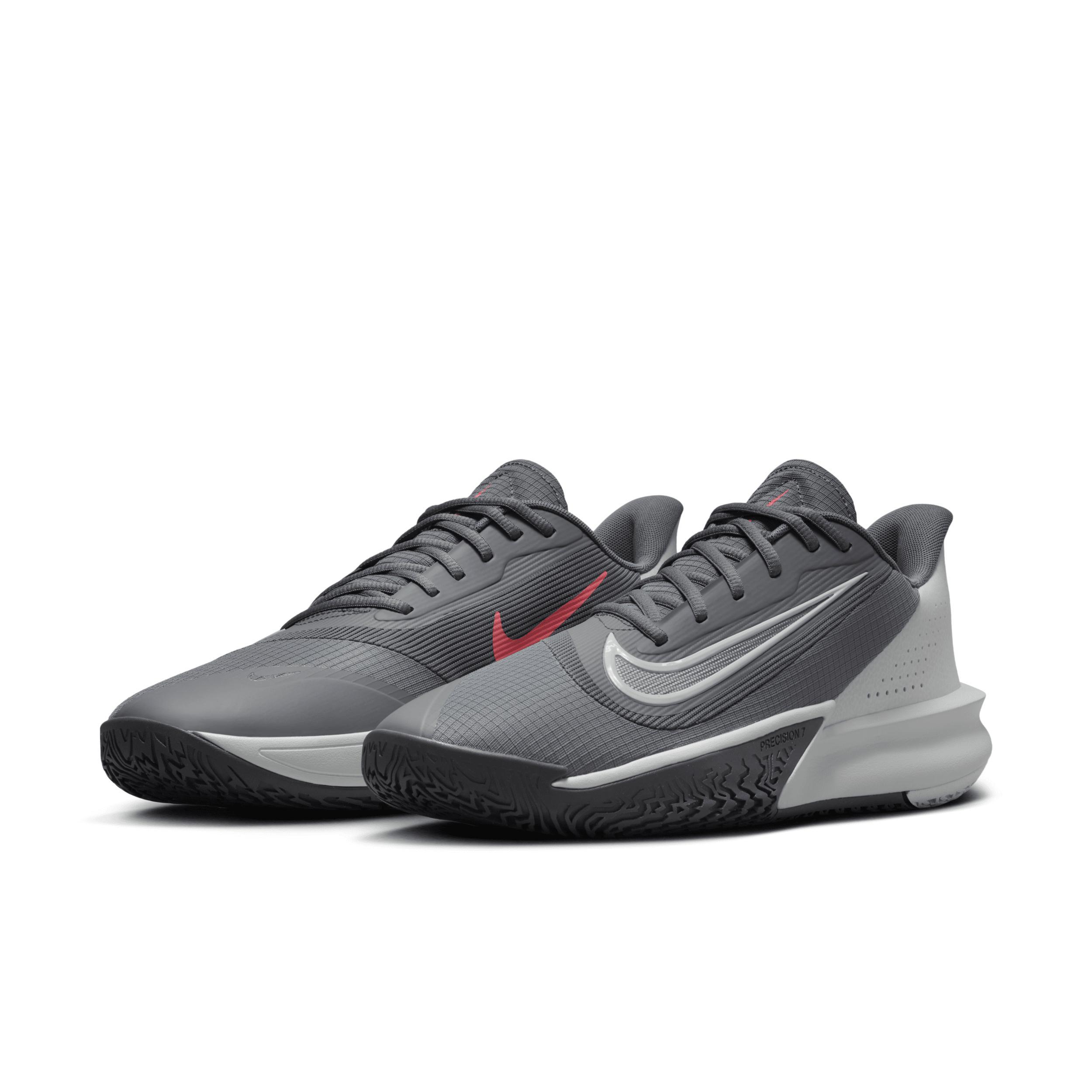 Nike Precision VII Mens Basketball Shoes Grey Gray Photon Product Image