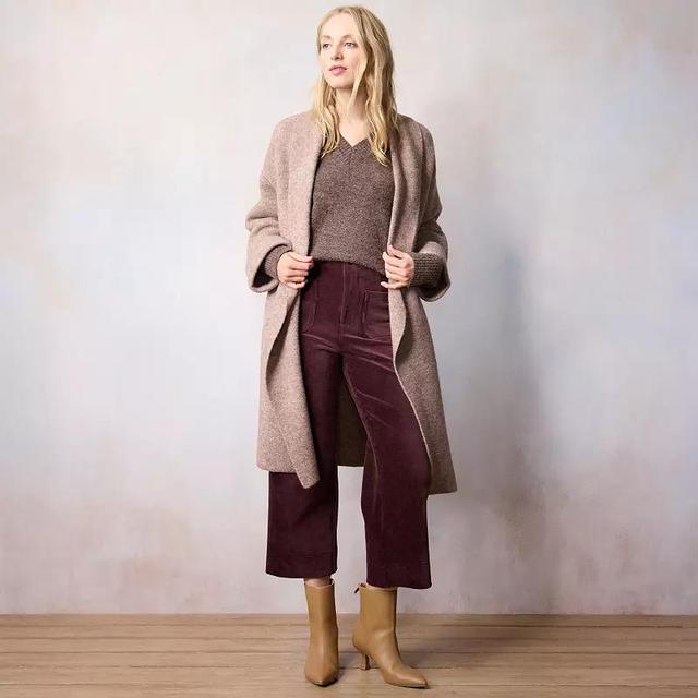 Petite LC Lauren Conrad Long Sweater Coat, Womens Brown Ll008 Product Image