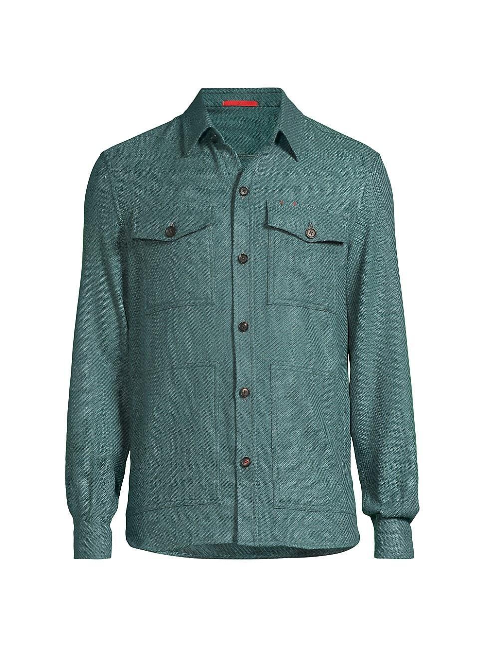 Mens Cashmere Button-Front Overshirt Product Image