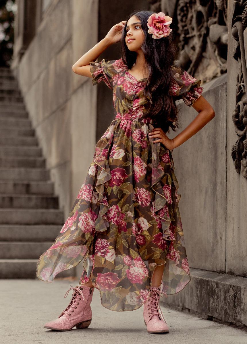 Kayden Dress in Bistre Floral Product Image