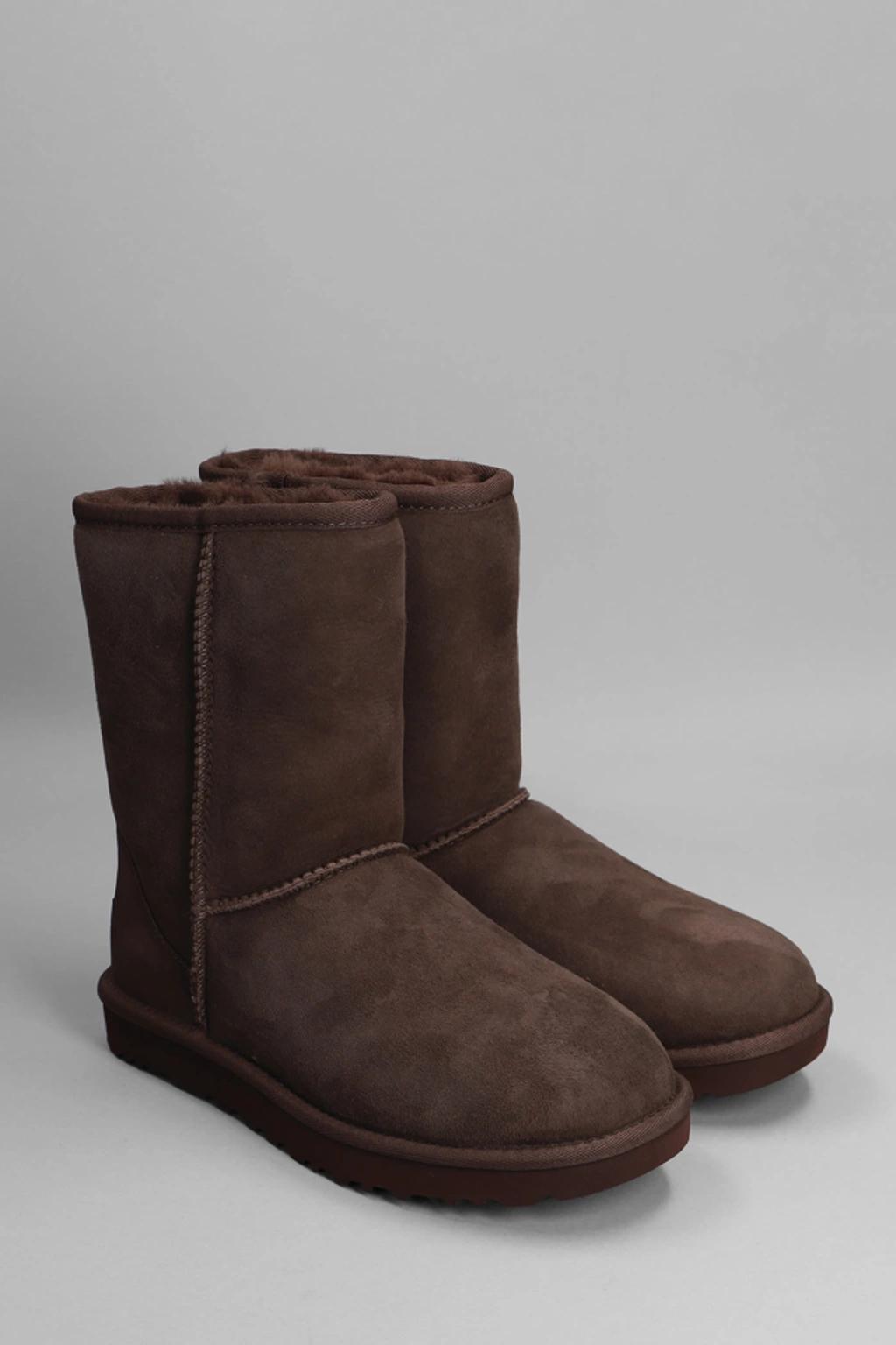 Classic Short Ii High Heels Ankle Boots In Brown Suede In Burnt Cedar Product Image