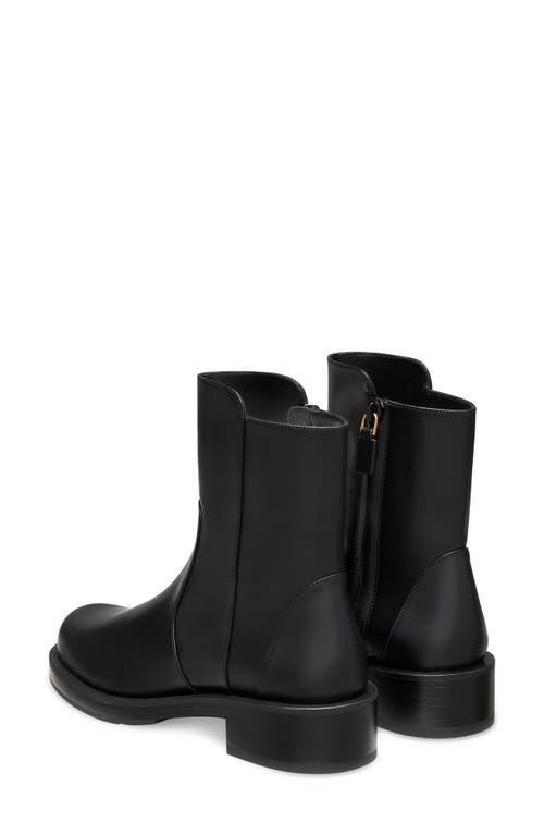 STUART WEITZMAN Bold Suede Moto Ankle Boots In Black Product Image