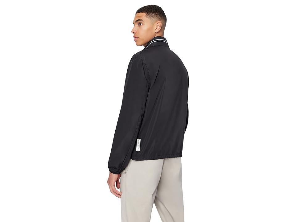 Armani Exchange Zipper Reflective Logo Jacket (Black) Men's Clothing Product Image