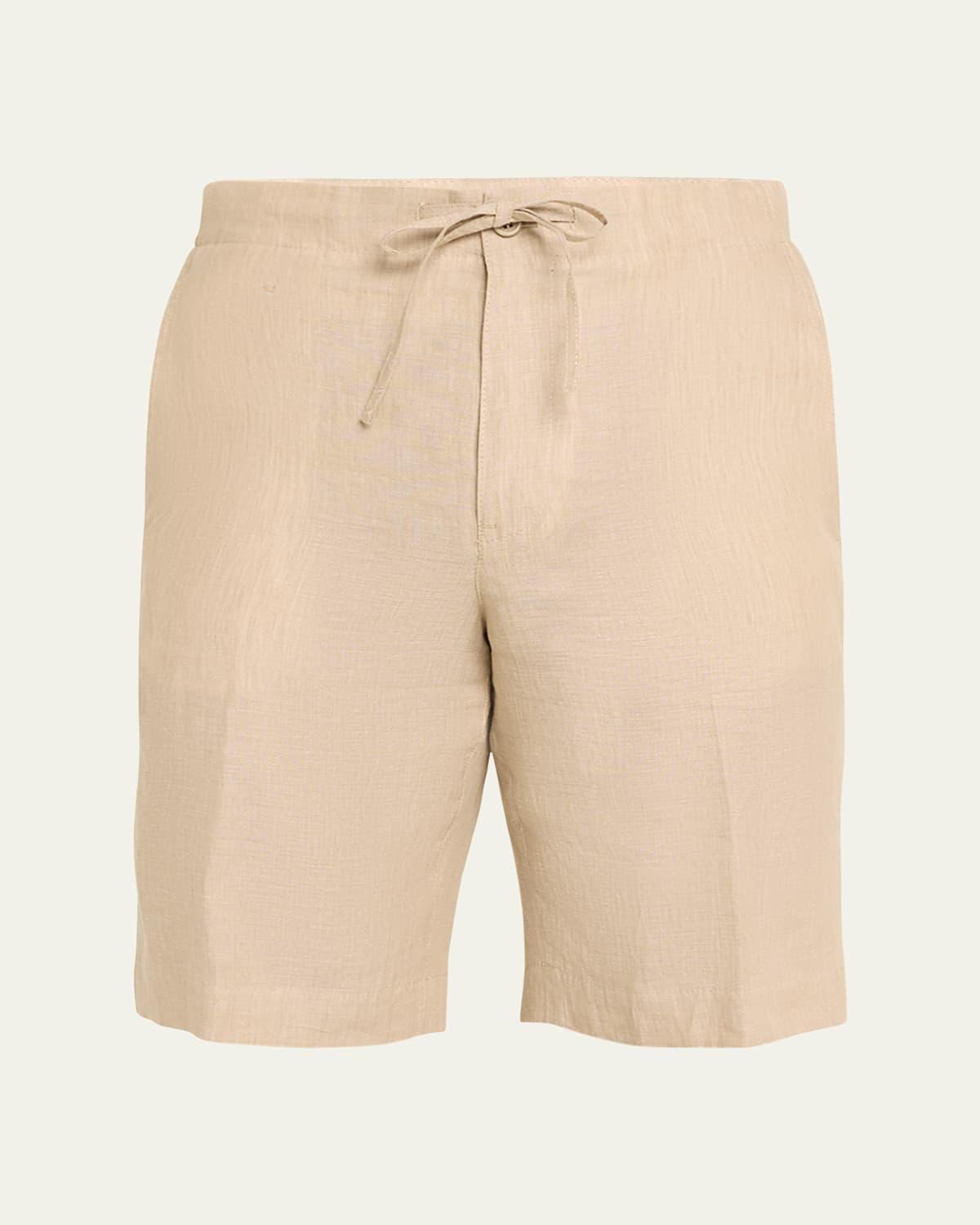 Mens Linen Drawstring Bermuda Shorts Product Image