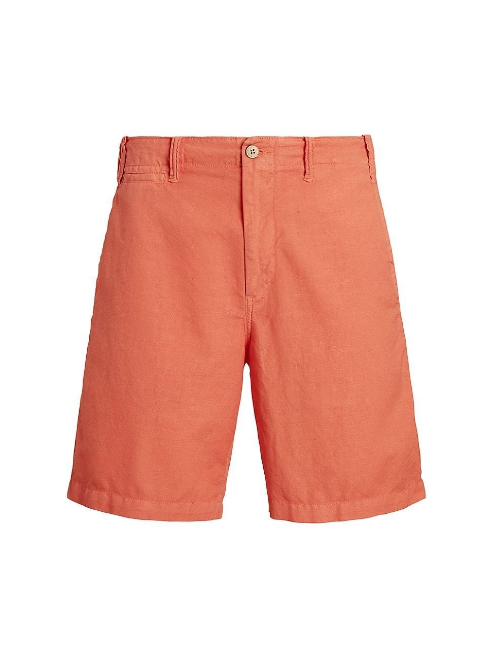 Mens Classic-Fit Martime Cotton-Linen Shorts Product Image