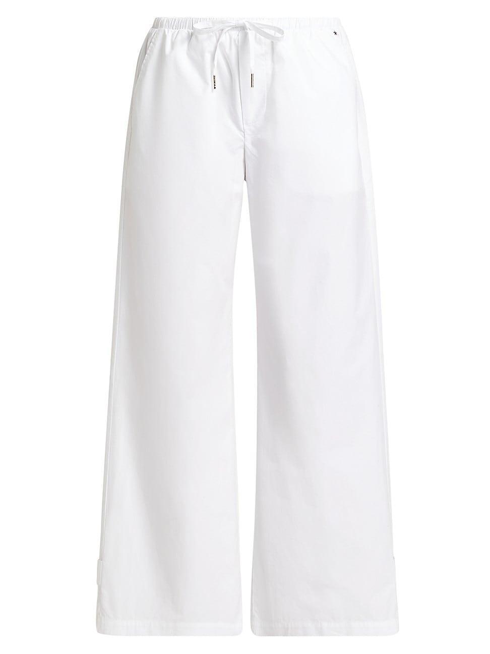 Womens Cotton Drawstring Straight-Leg Pants Product Image