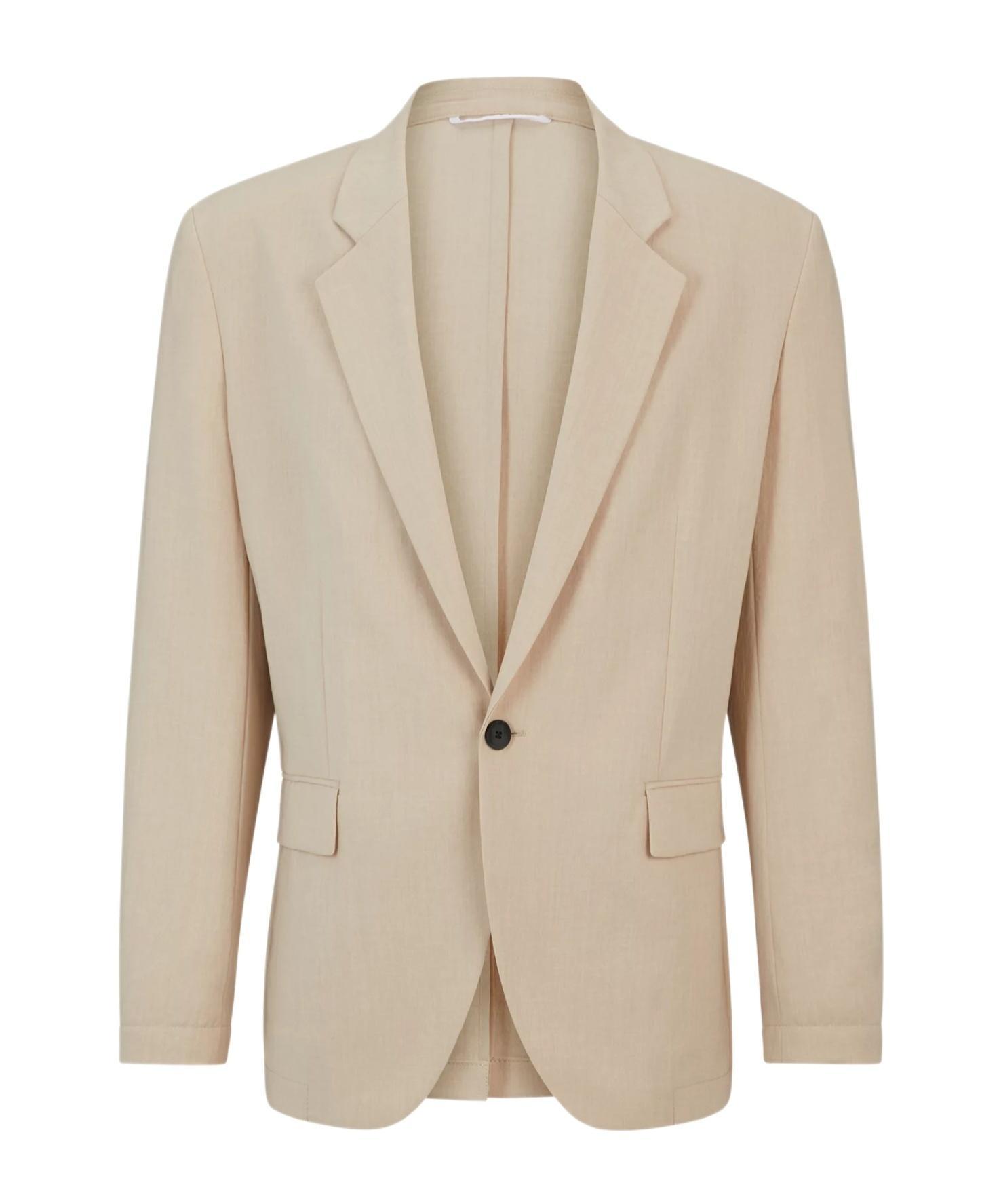 HUGO BOSS Seersucker Single-breasted Blazer In Nude Product Image