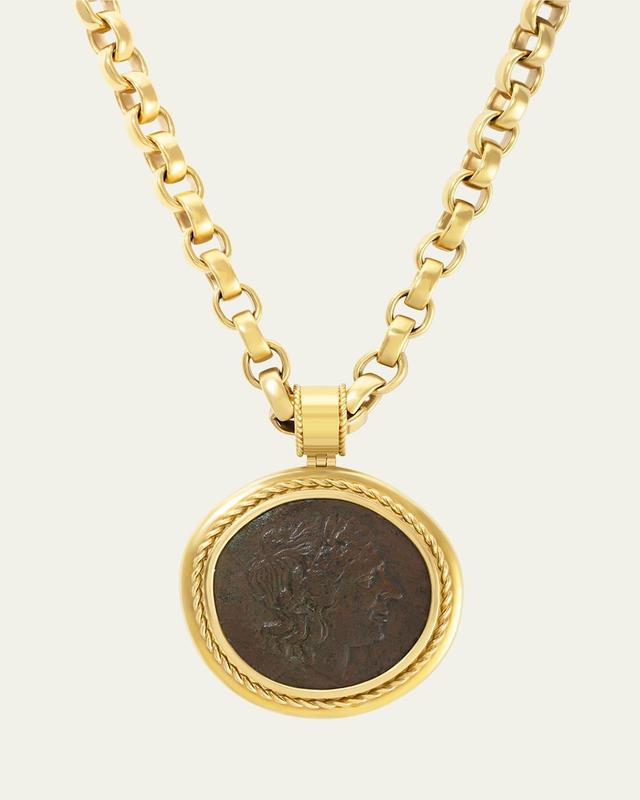 Mens 18K Yellow Gold Apollo Coin Pendant Product Image