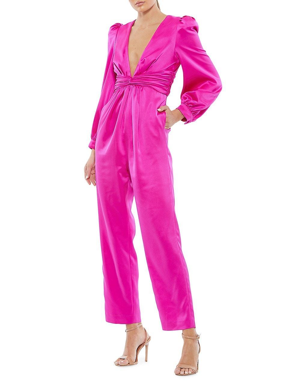 Womens Ieena Satin Long-Sleeve Jumpsuit Product Image