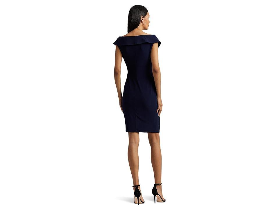 Lauren Ralph Lauren Jersey Off-the-Shoulder Cocktail Dress (Lighthouse ) Women's Dress Product Image