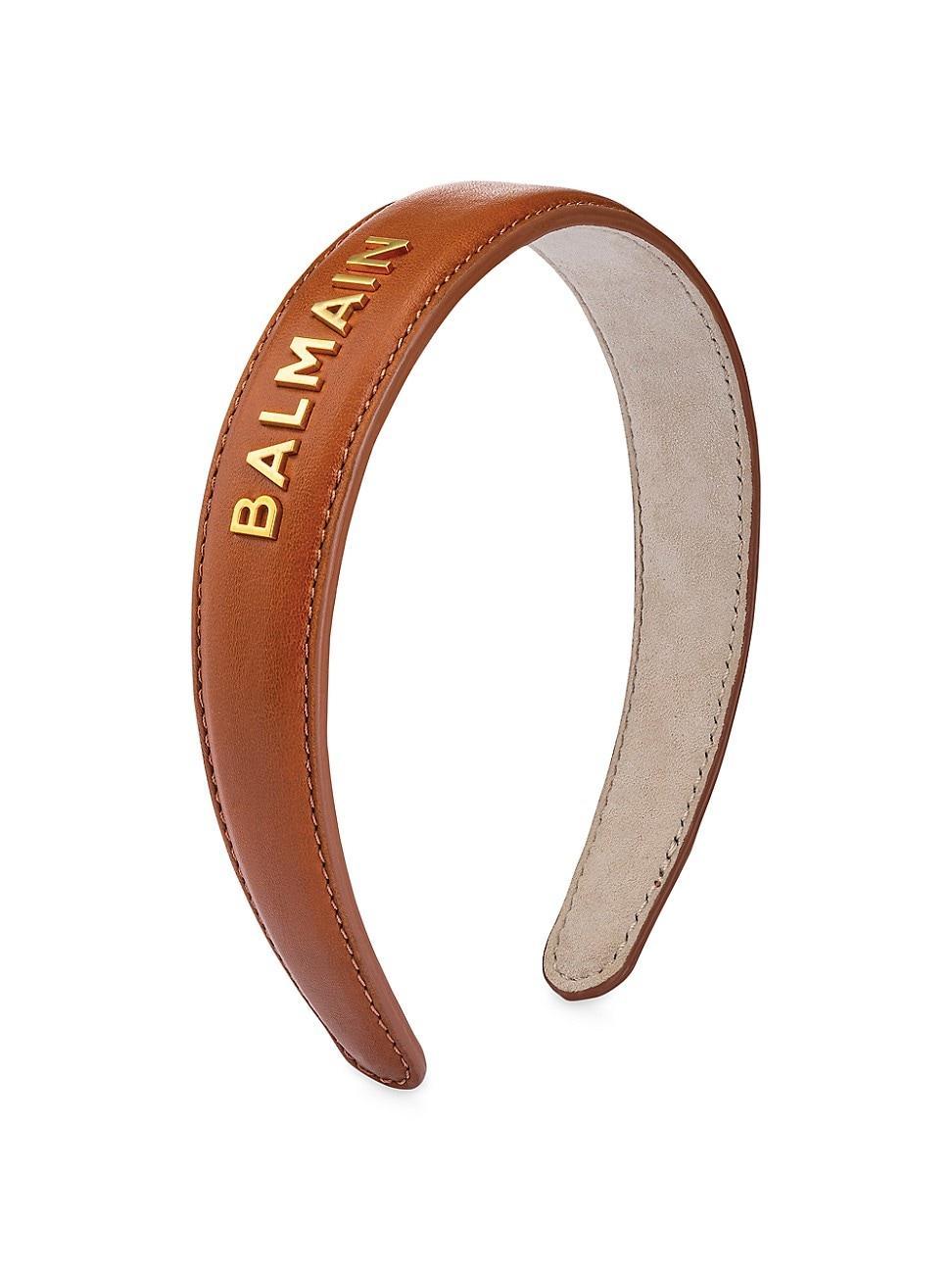 Womens Riviera Logo Leather Headband Product Image