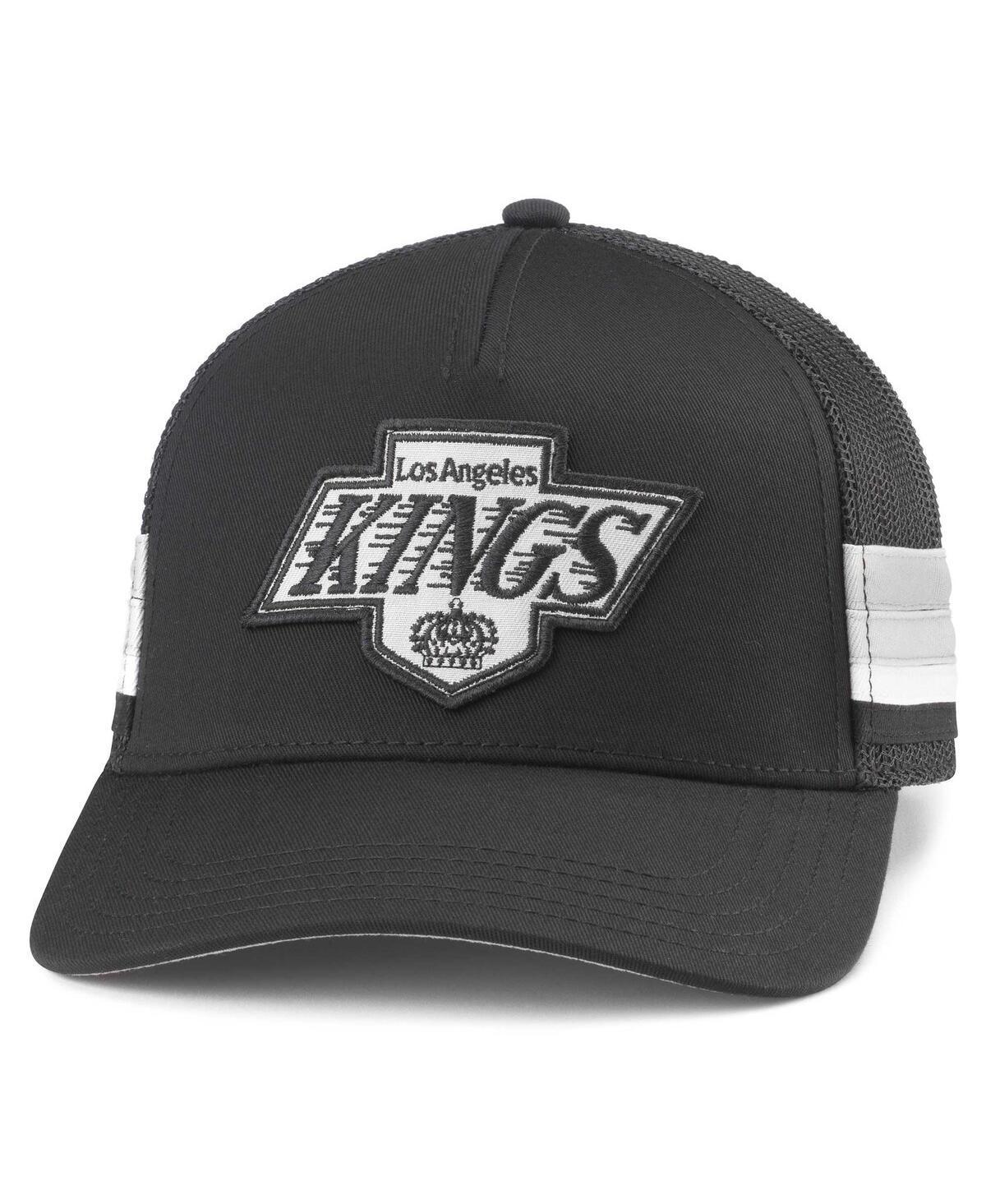 Mens American Needle Black Los Angeles Kings HotFoot Stripes Trucker Adjustable Hat Product Image