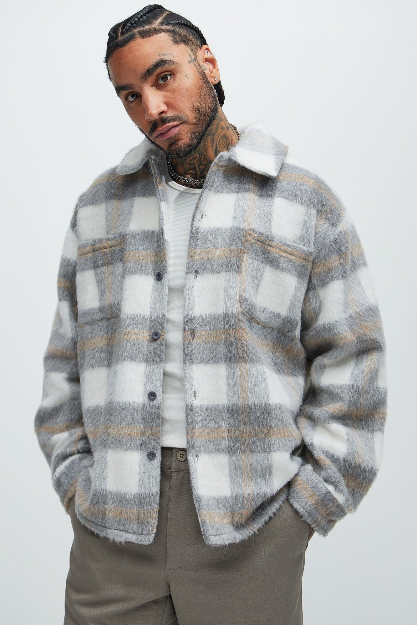 Move Up Plaid Shacket - Grey/combo Product Image