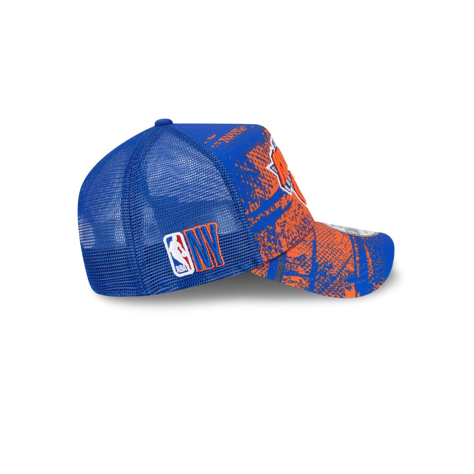 New York Knicks 2024 Tip-Off 9FORTY A-Frame Trucker Hat Male Product Image