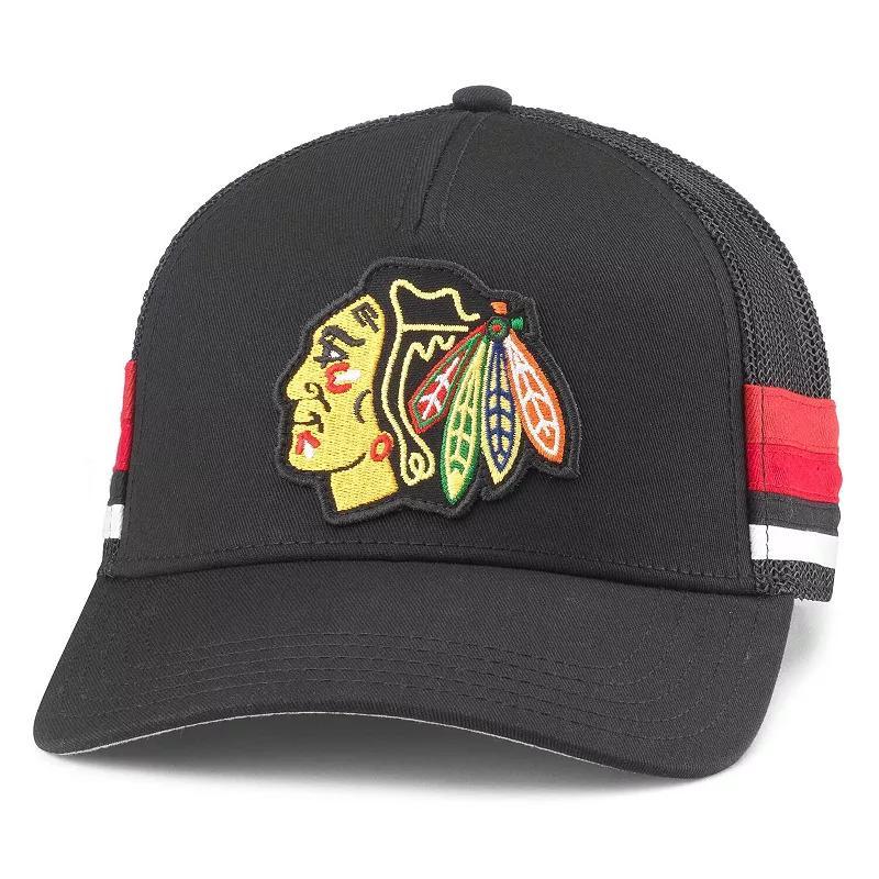 Mens American Needle Chicago hawks HotFoot Stripes Trucker Adjustable Hat Product Image