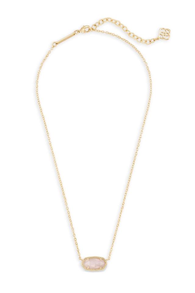 KENDRA SCOTT Elisa Short Pendant Necklace Gold Rose Quartz Product Image