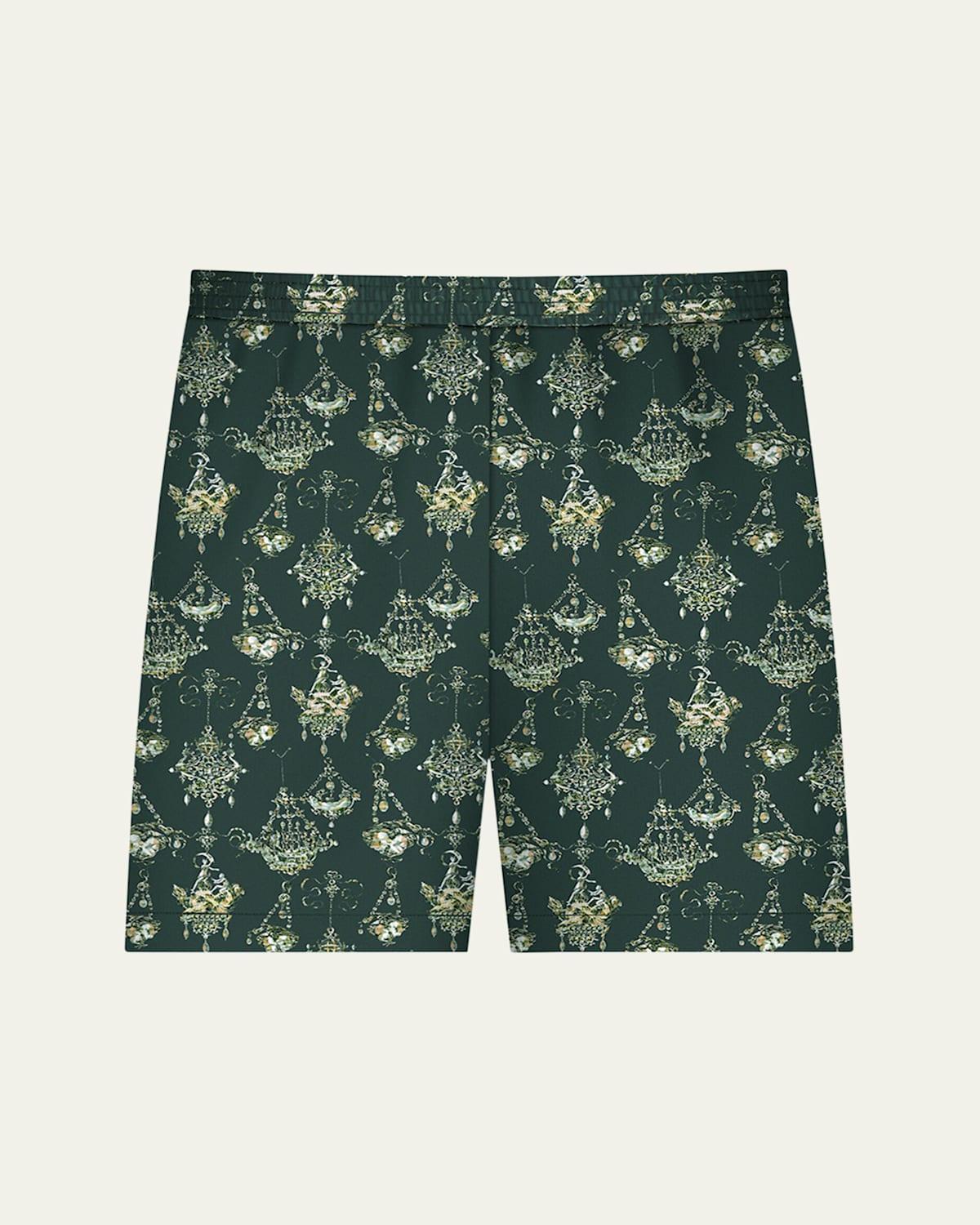 Mens Silk Chandelier-Print Shorts Product Image