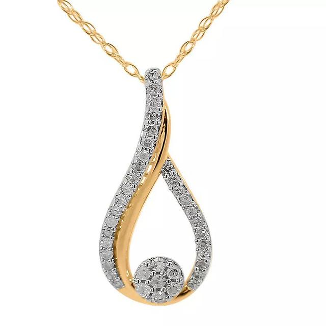 10k Gold 1/10 Carat T.W. Diamond Pendant Necklace, Womens Product Image