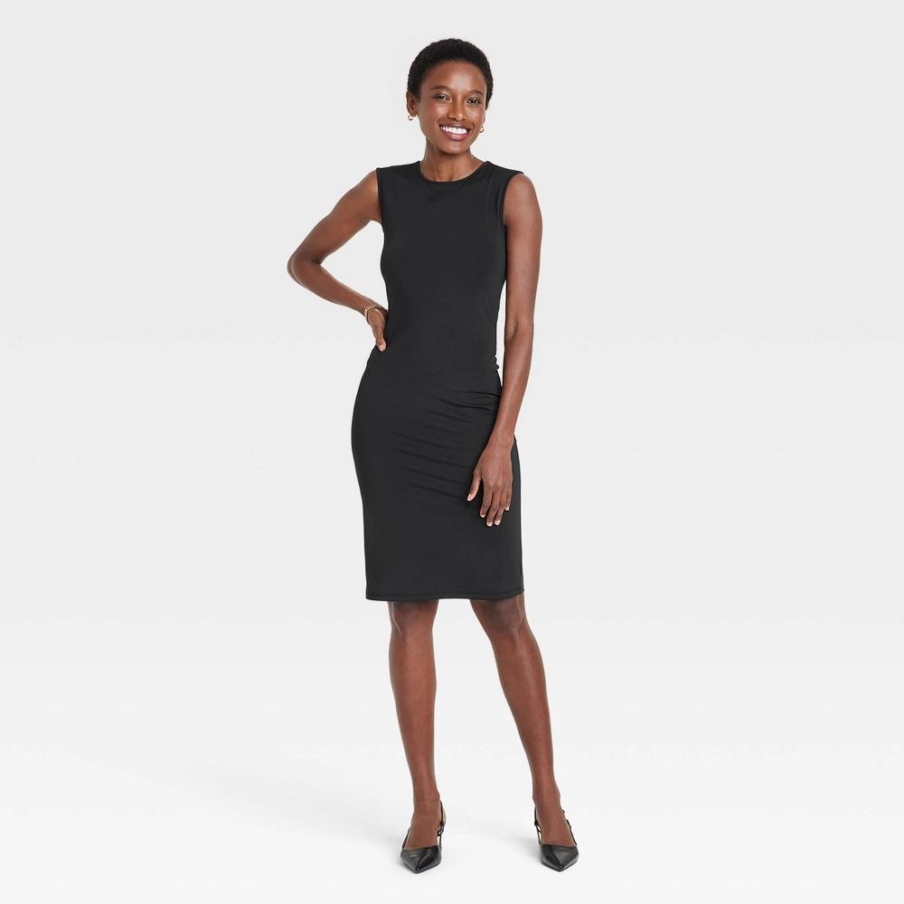 Women's Knit Dress - A New Day™ Black M Product Image