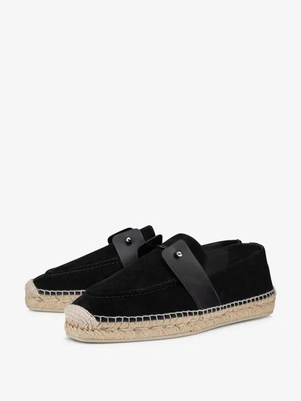 CHRISTIAN LOUBOUTIN Chambespadrille Suede Espadrilles In Black Product Image