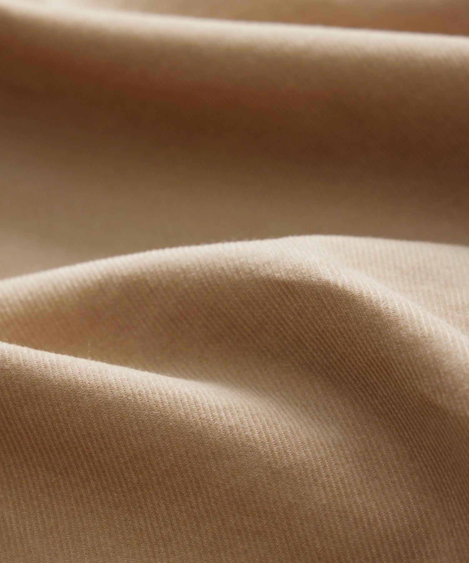 Corduroy Point Collar Shirt in Beige Product Image