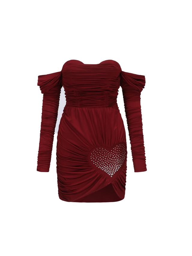 Vanessa Diamond Dress (Wine Red) (Final Sale) Product Image