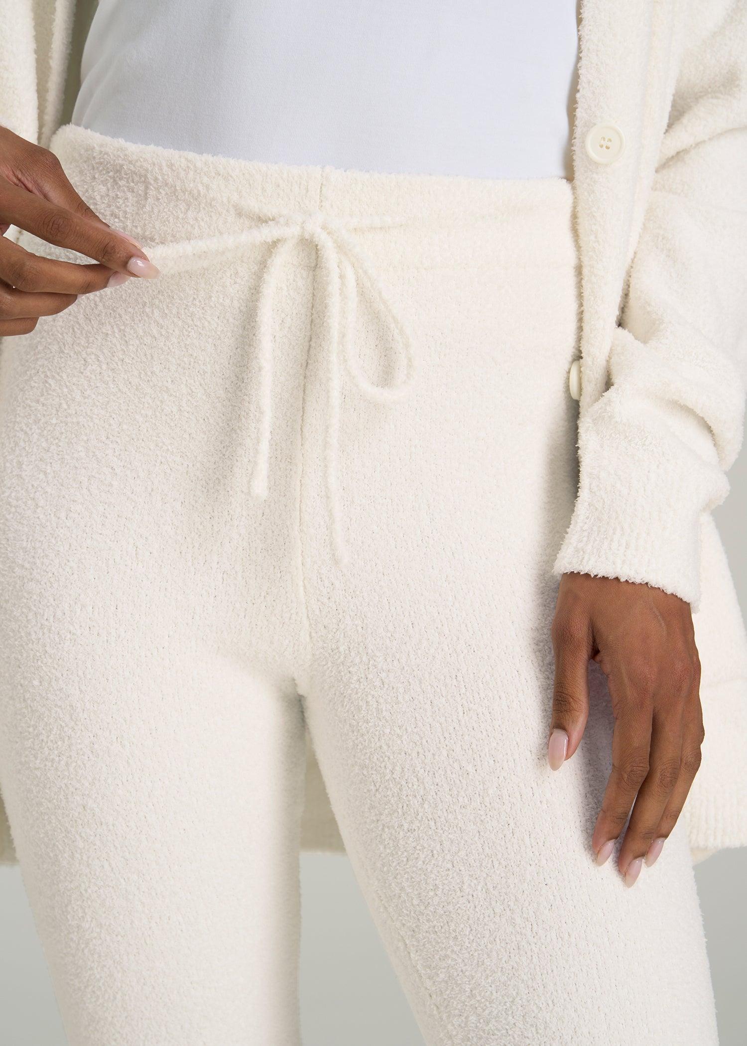 Chenille Leggings for Tall Women in White Alyssum Product Image