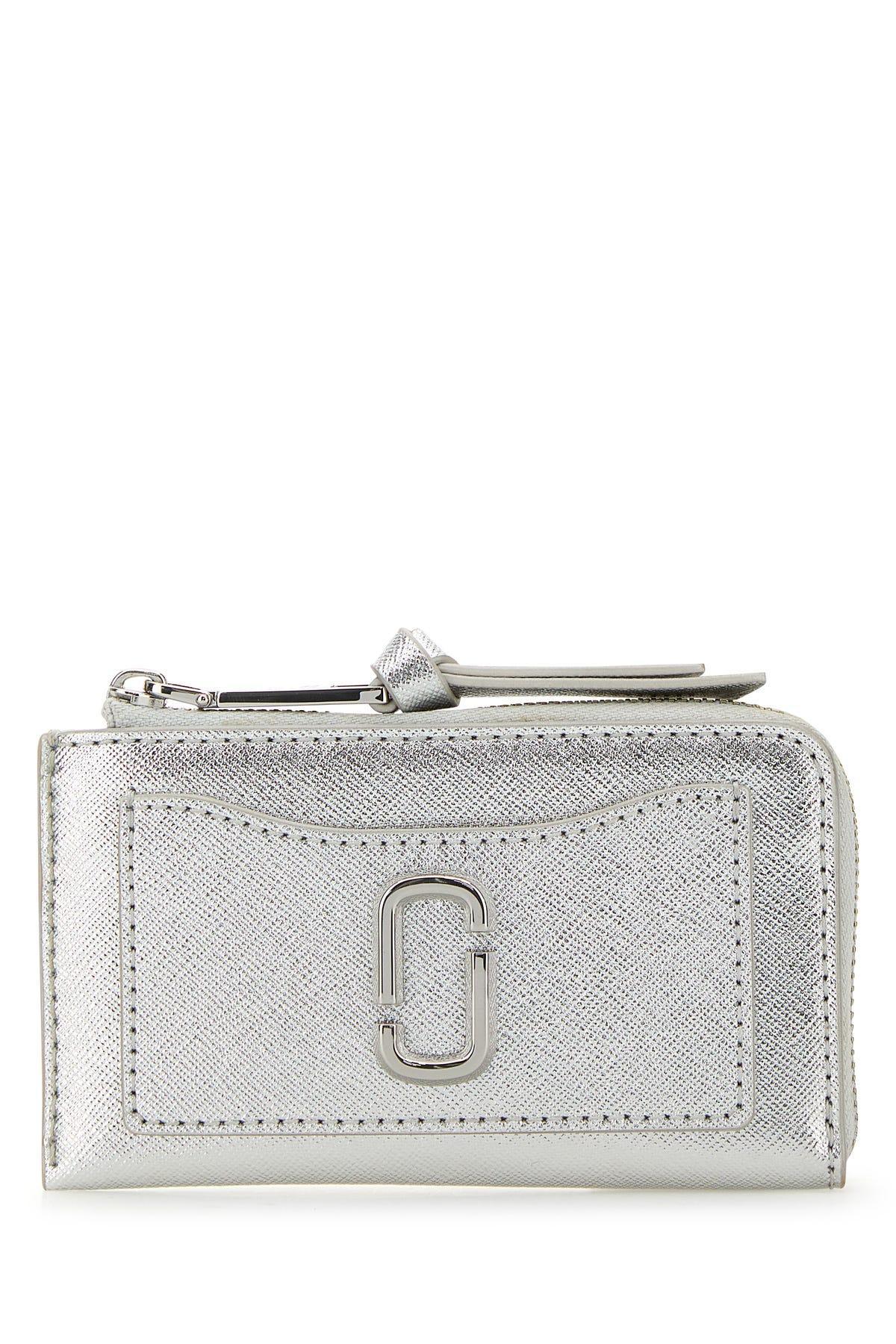 MARC JACOBS The Top Zip Wallet In Silver Product Image