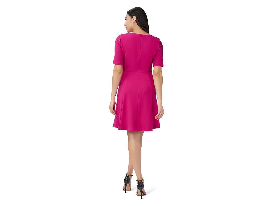 Adrianna Papell Stretch Crepe Tie Front Dress with High-Low Hem (Bright Magenta) Women's Dress Product Image