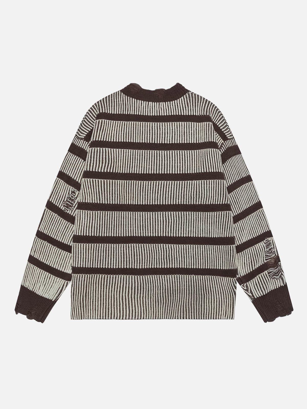 Aelfric Eden Vintage Stripe Distressed Sweater Product Image