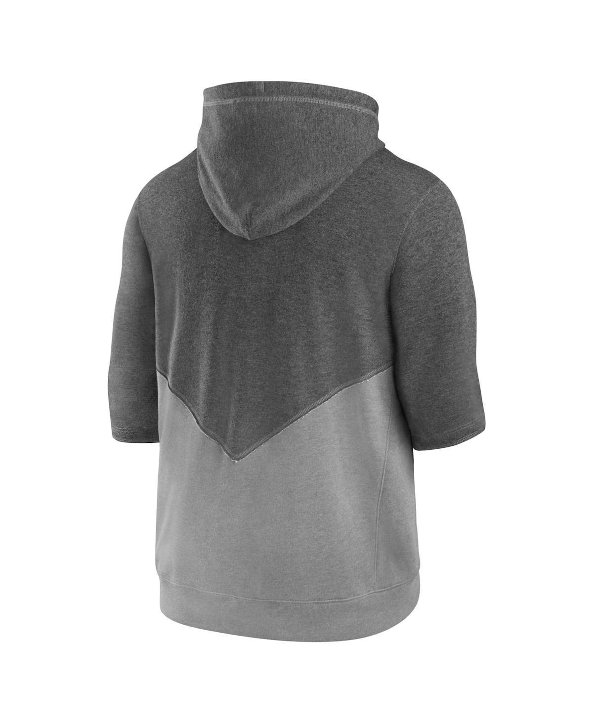 NIKE Heathered Charcoal/heathered Gray Cleveland Guardians Team Modern Arch 3/4 Sleeve Pullover Hood In Heathered Charcoal,heathered Gray Product Image