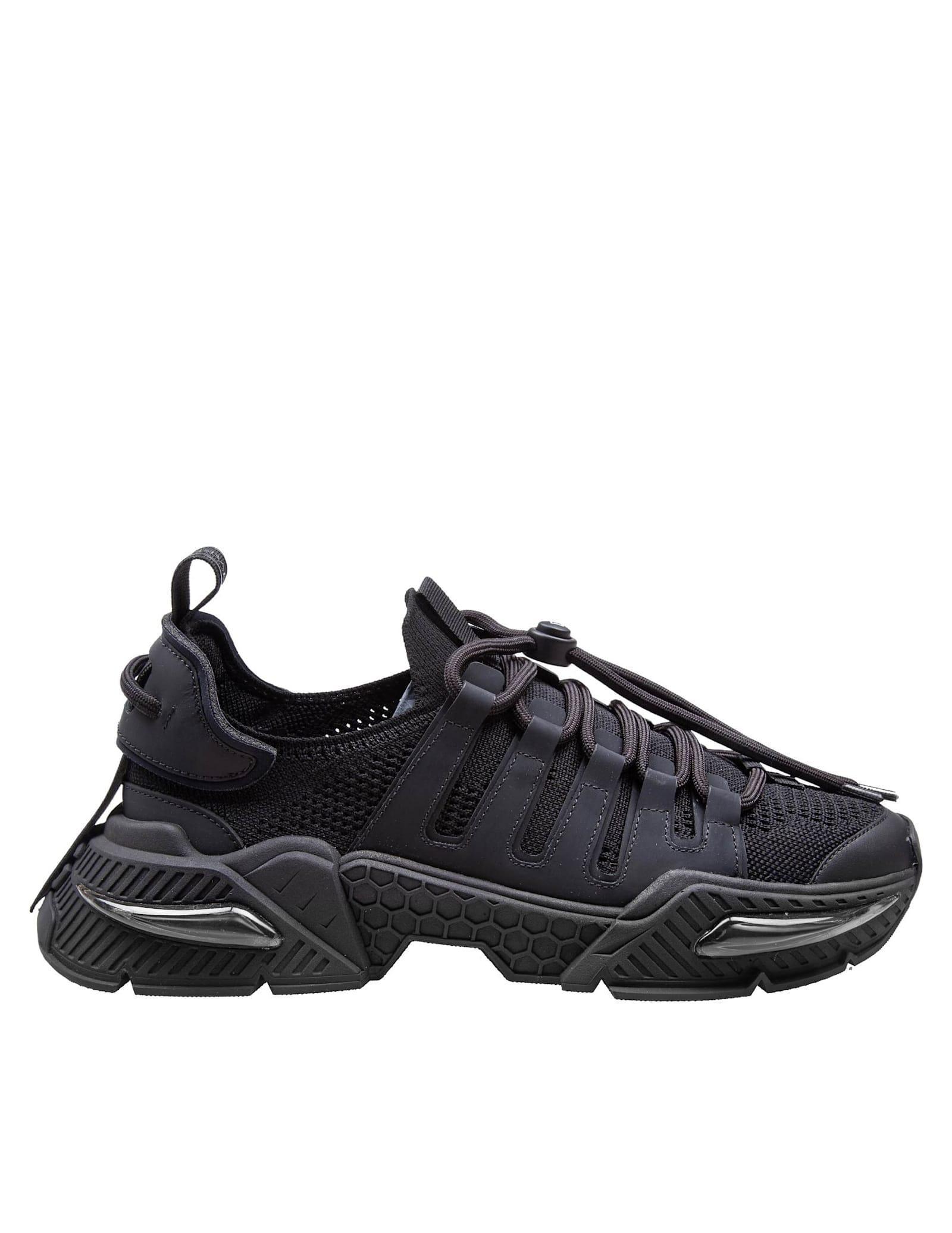 DOLCE & GABBANA Airmaster Sneakers In Black Nylon Product Image