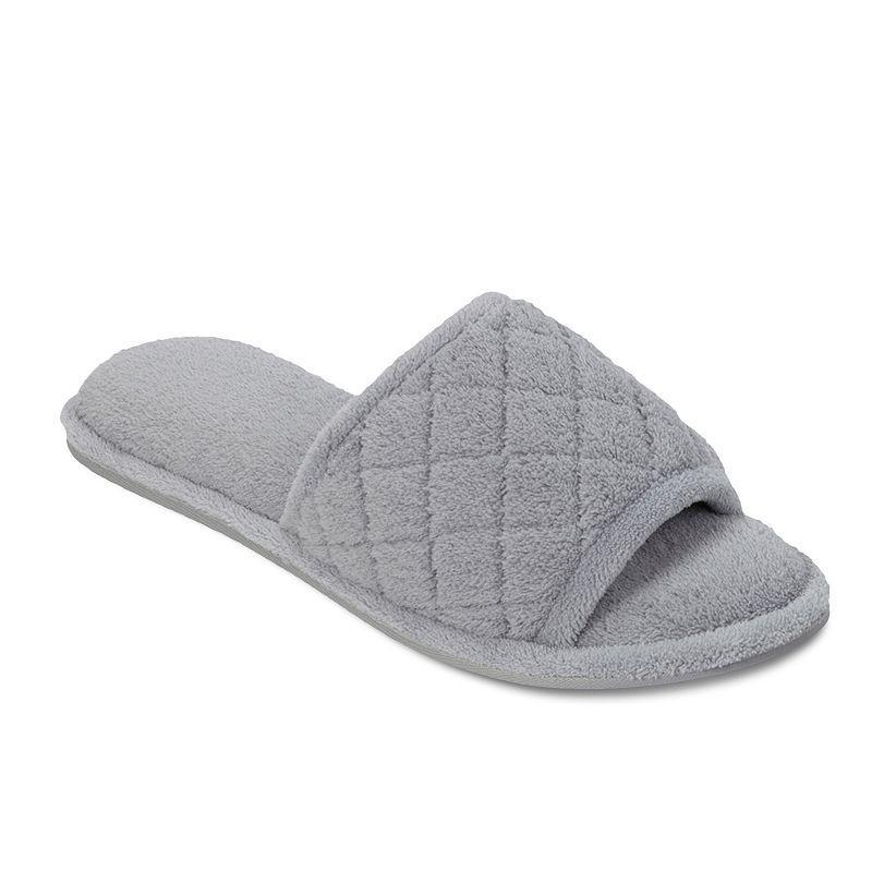 Dearfoams Microfiber Terry Quilted Womens Slide Slippers Product Image