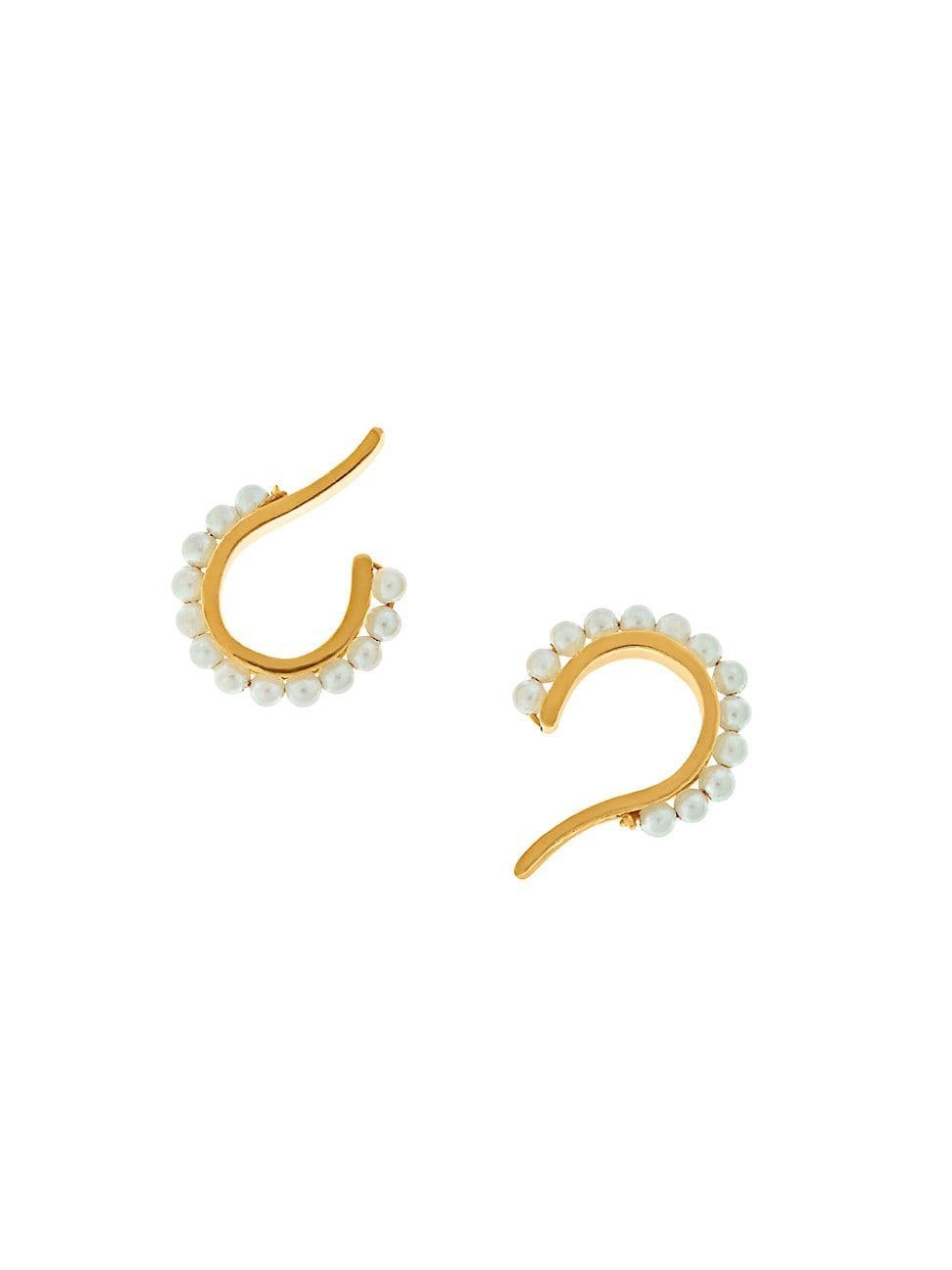 Womens Mythologies Collection Bora Bora 22K Gold-Plated & Pearl Ear Cuff Set Product Image