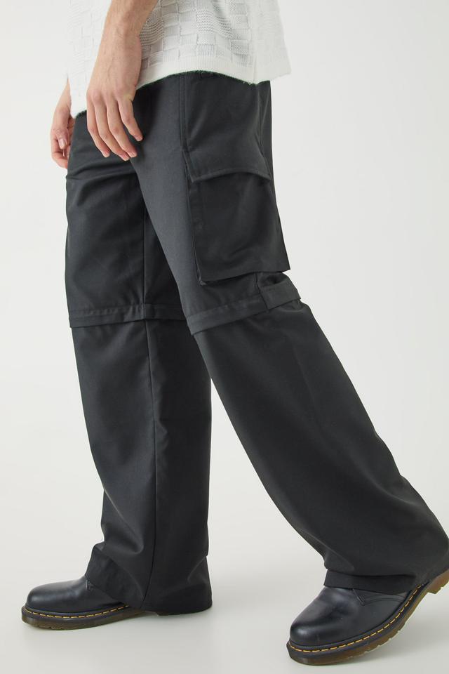 Tailored Zip Off Cargo Hybrid Trousers | boohooMAN USA Product Image