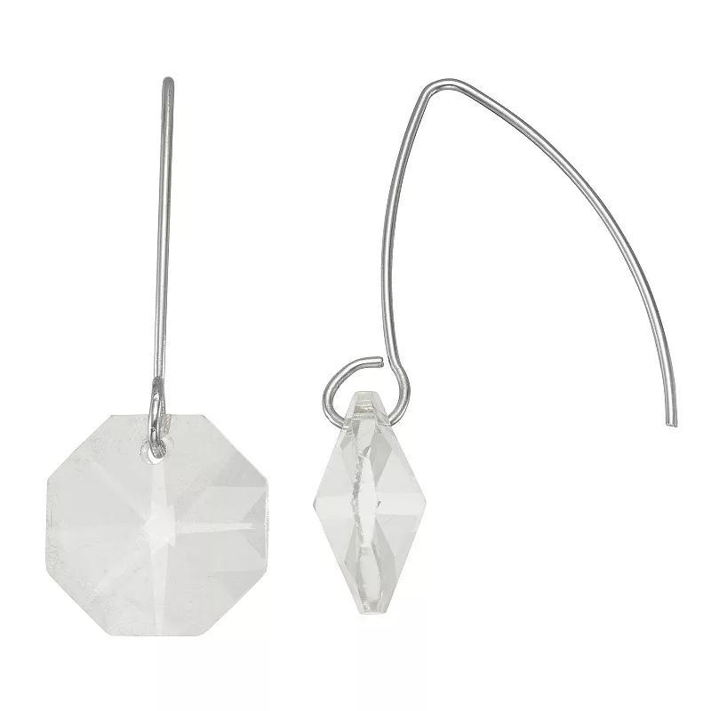 Simply Vera Vera Wang Silver Tone Crystal Threader Drop Earrings, Womens Product Image