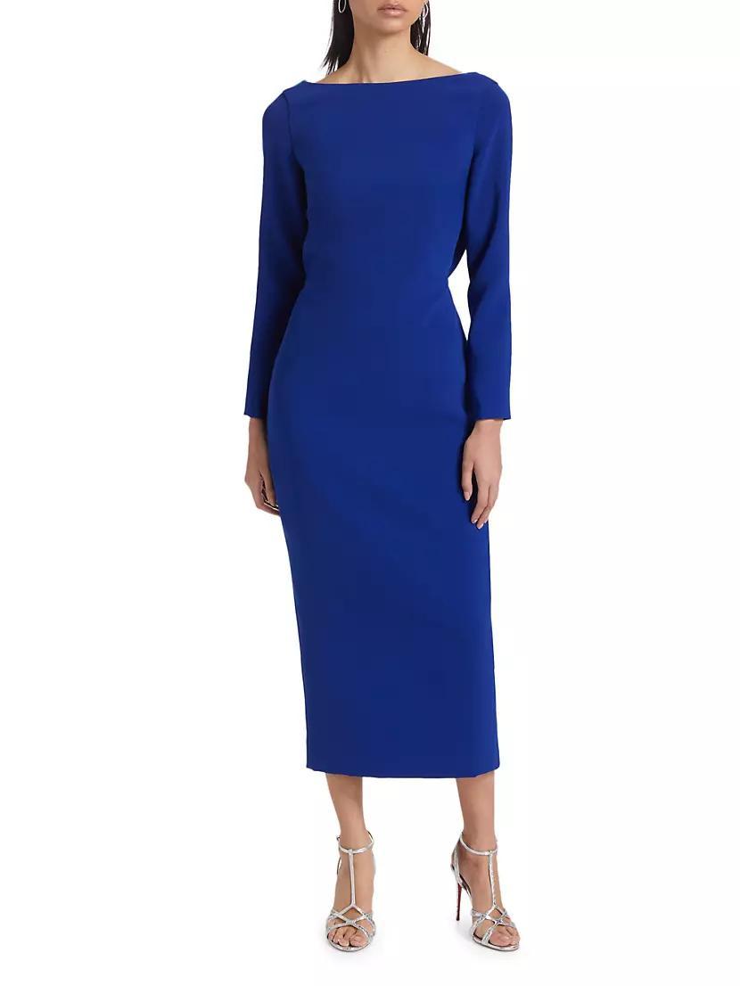 Cowlback Long-Sleeve Cocktail Dress Product Image